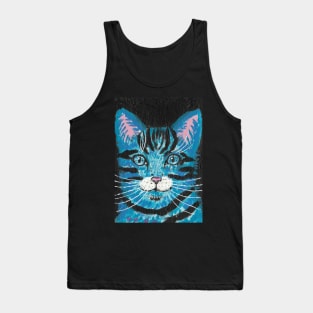 Blue Tabby cat face Tank Top